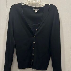 Black Button-Up Women's Sweater